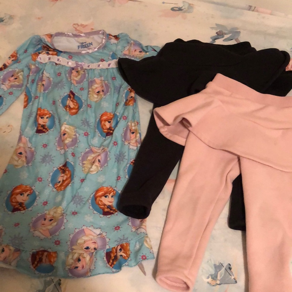 Disney Frozen nightgown and tutu leggings 2T